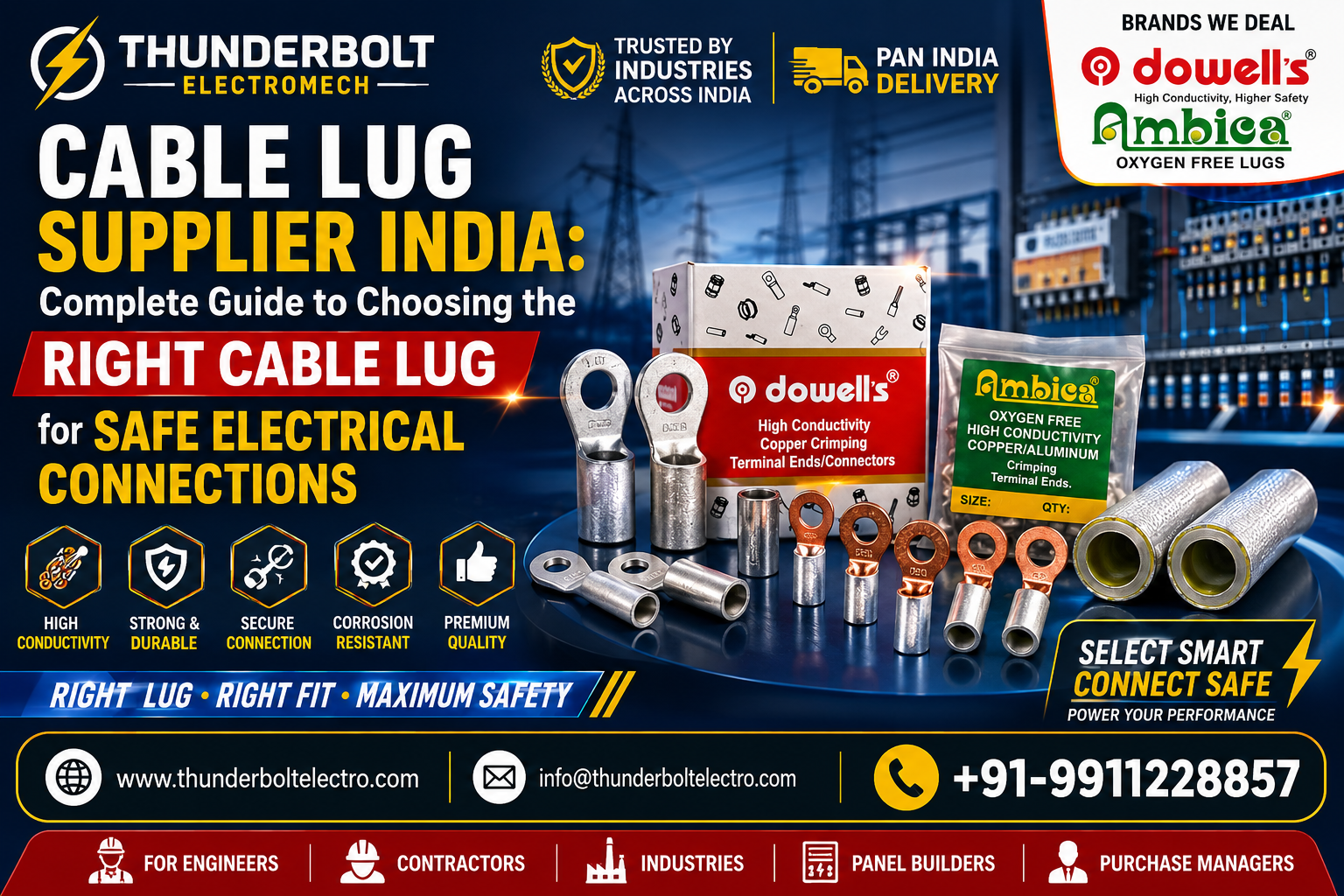 Thunderbolt Electromech - Cable Lug Supplier India -Complete Guide to Choosing the Right Cable Lug for Safe Electrical Connections