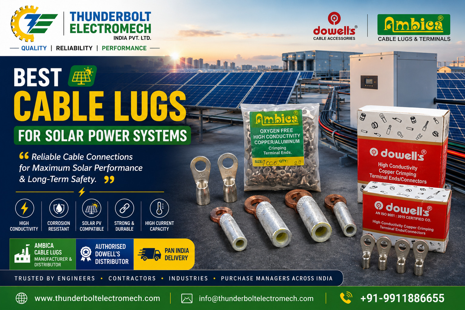 Thunderbolt Electromech - Best Cable Lugs for Solar Power Systems: Engineering & Sourcing Guide