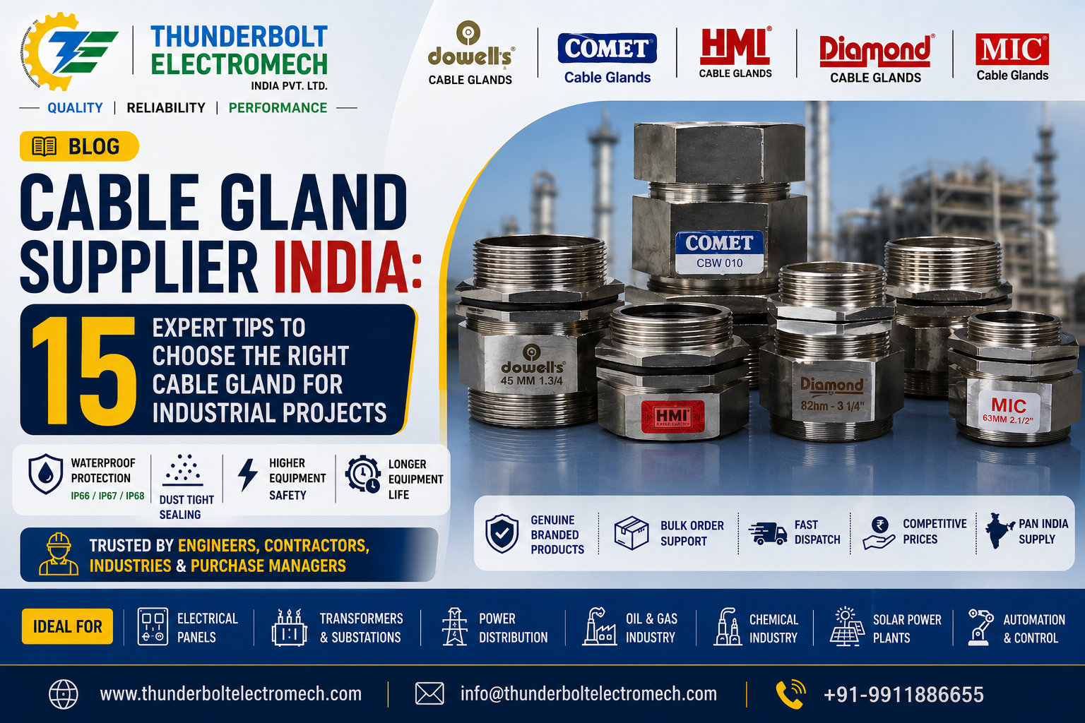 Thunderbolt Electromech - Cable Gland Supplier India: 15 Expert Tips to Choose the Right Cable Gland for Industrial Projects (2026 Guide)