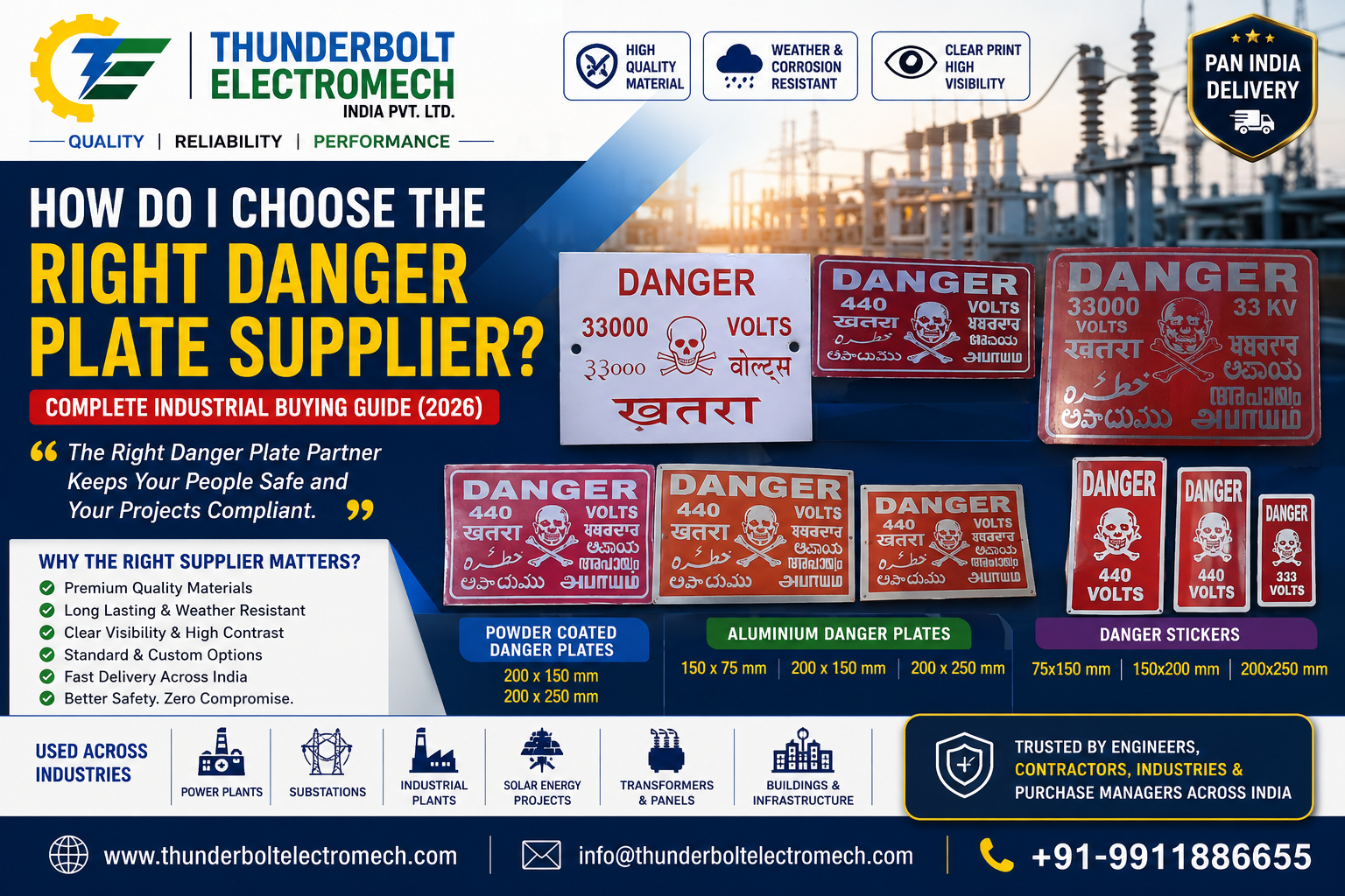 Thunderbolt Electromech - How Do I Choose the Right Danger Plate Supplier? | Complete Industrial Buying Guide (2026)