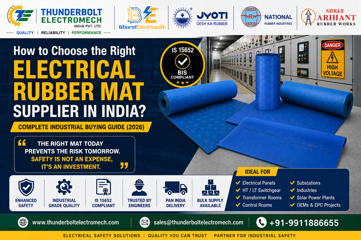 Thunderbolt Electromech - How to Choose the Right Electrical Rubber Mat Supplier in India? | Complete Industrial Buying Guide (2026)