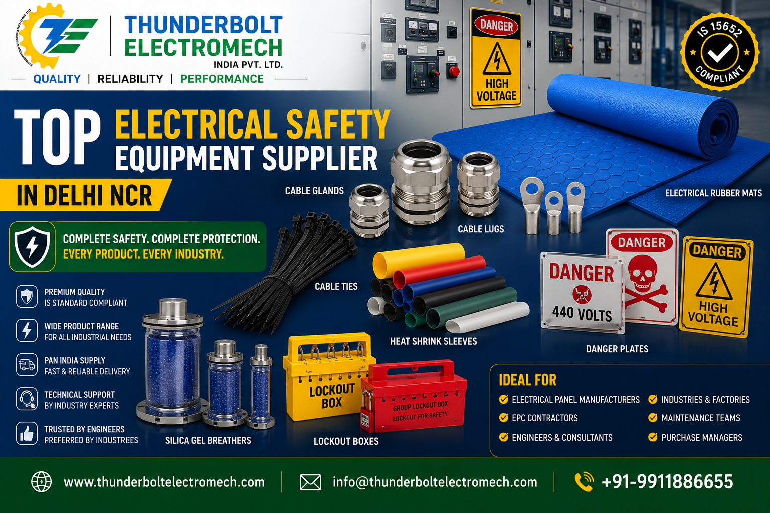 Thunderbolt Electromech- Top Electrical Safety Equipment Supplier in Delhi NCR | Complete Industrial Safety Buying Guide