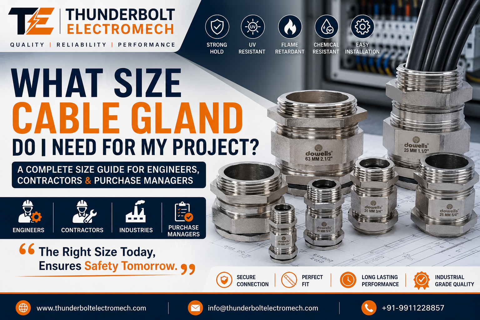 Thunderbolt Electromech - What Size Cable Gland Do I Need for My Project?