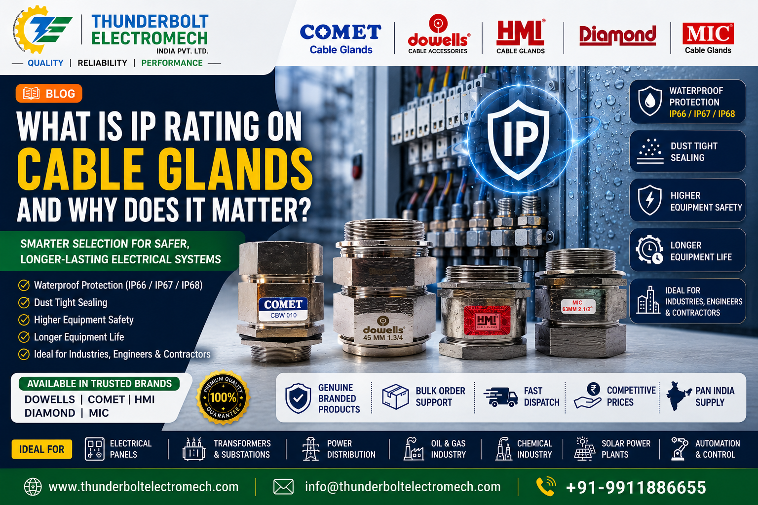 Thunderbolt Electromech - What is IP Rating on Cable Glands and Why Does It Matter?