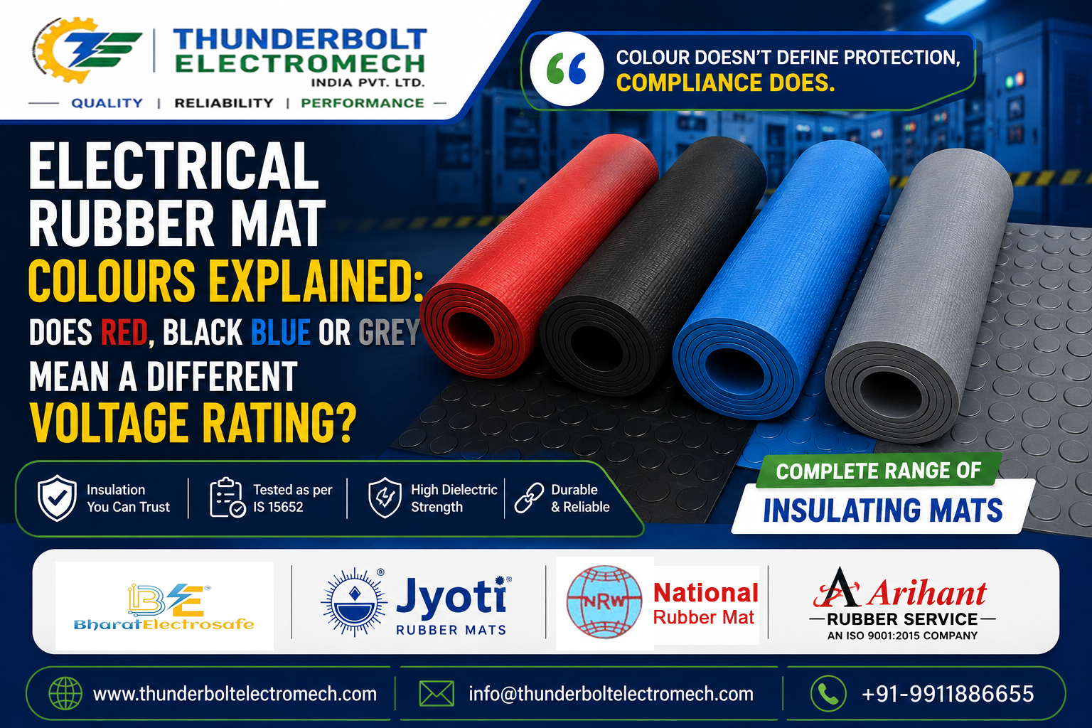Thunderbolt Electromech India Pvt. Ltd. — Delhi-based Electrical Rubber Mat Supplier of Bharat, Jyoti, National, Vardhman & Shree Arihant