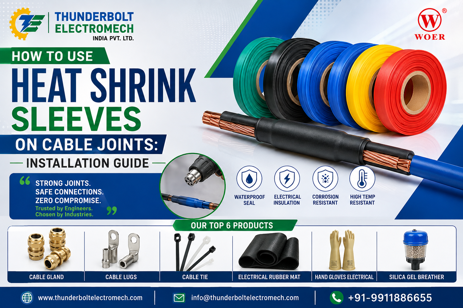 Thunderbolt Electromech India Pvt. Ltd. — Delhi-Based Supplier & Distributor of the Complete WOER Heat Shrink Sleeve Range