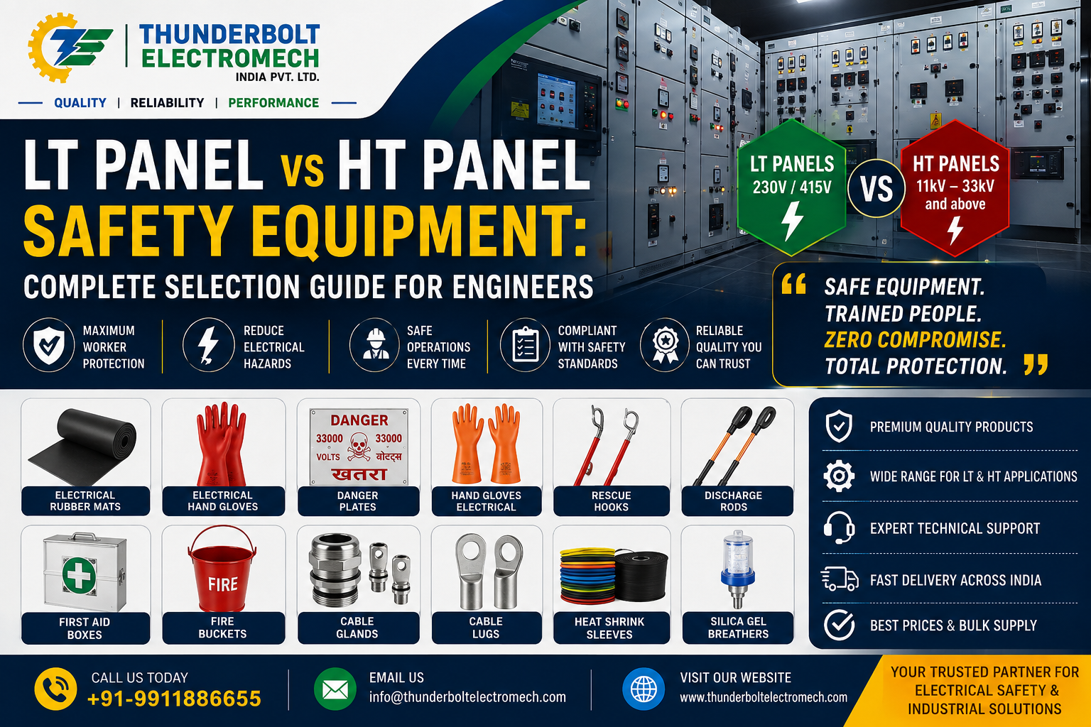 Thunderbolt Electromech India Pvt. Ltd. - LT Panel vs HT Panel Safety Equipment Complete Selection Guide for Engineers